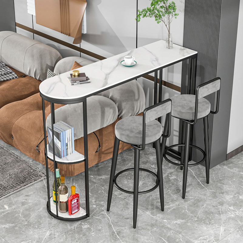 Indoor Metal Cocktail Bar Table Modern Double Pedestal Pub Height Dining Table