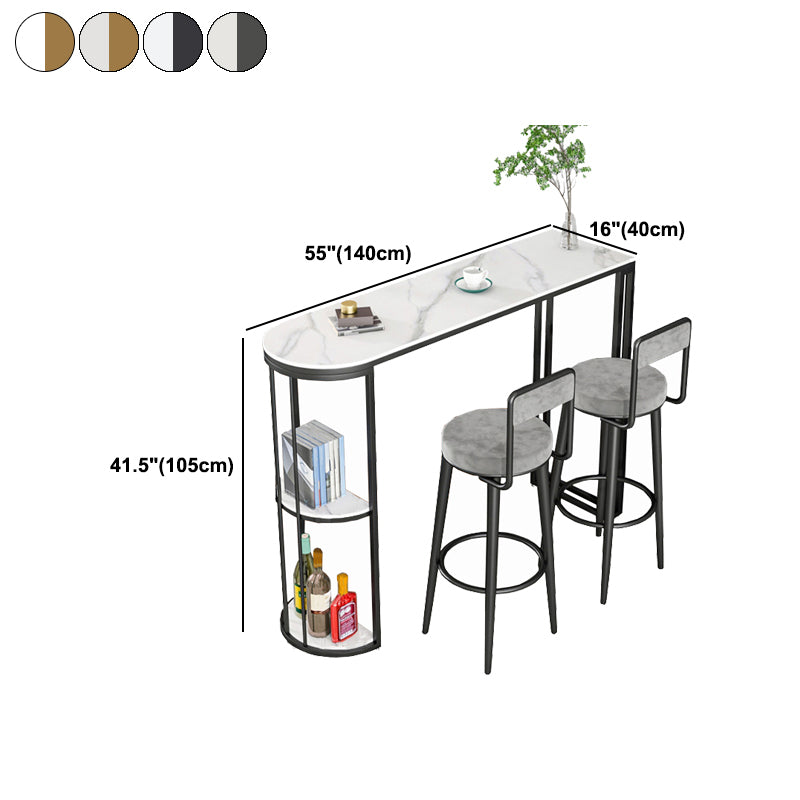 Indoor Metal Cocktail Bar Table Modern Double Pedestal Pub Height Dining Table