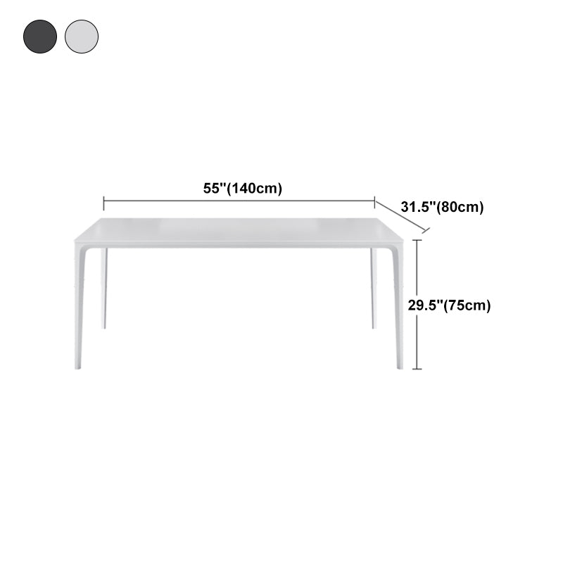 Modern Rectangle Dining Table Stone Top Metal Tripod Base Dining Table