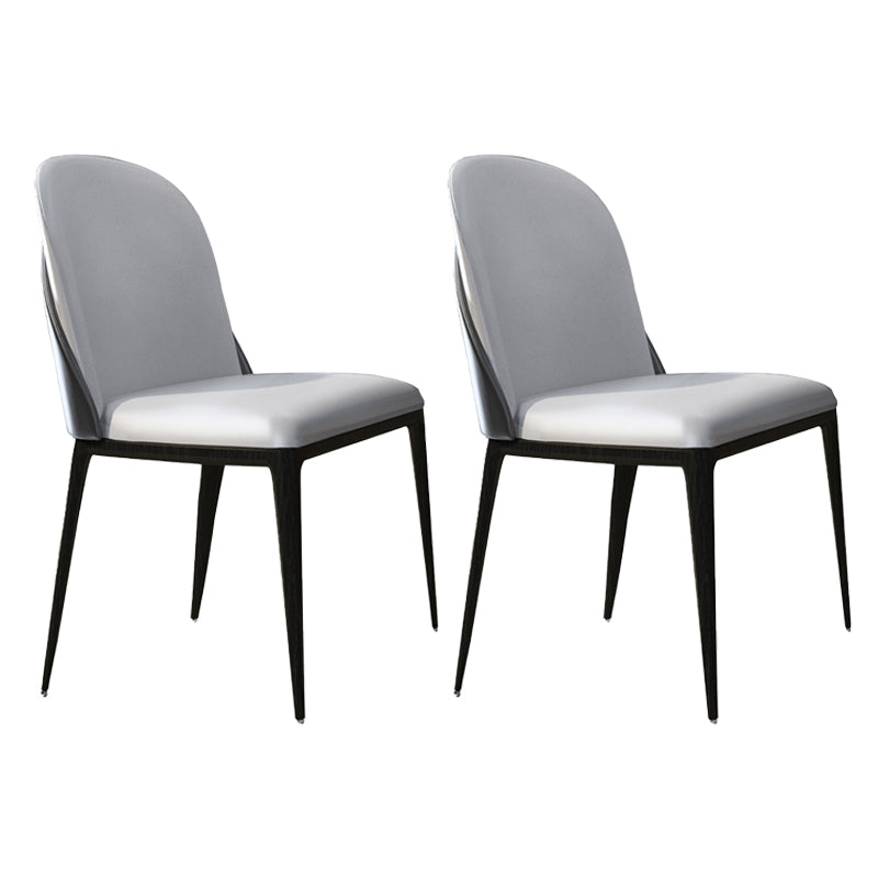 Armless Dining Chairs Modern Faux Leather Side Chairs for Home