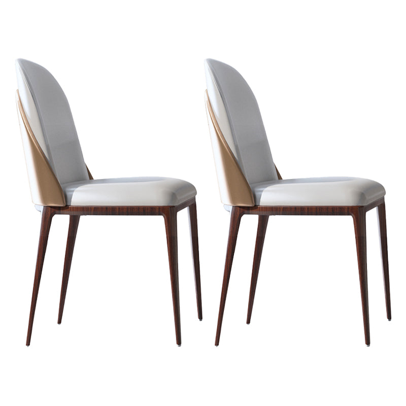 Armless Dining Chairs Modern Faux Leather Side Chairs for Home