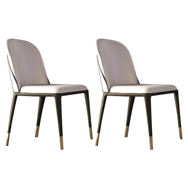 Armless Dining Chairs Modern Faux Leather Side Chairs for Home