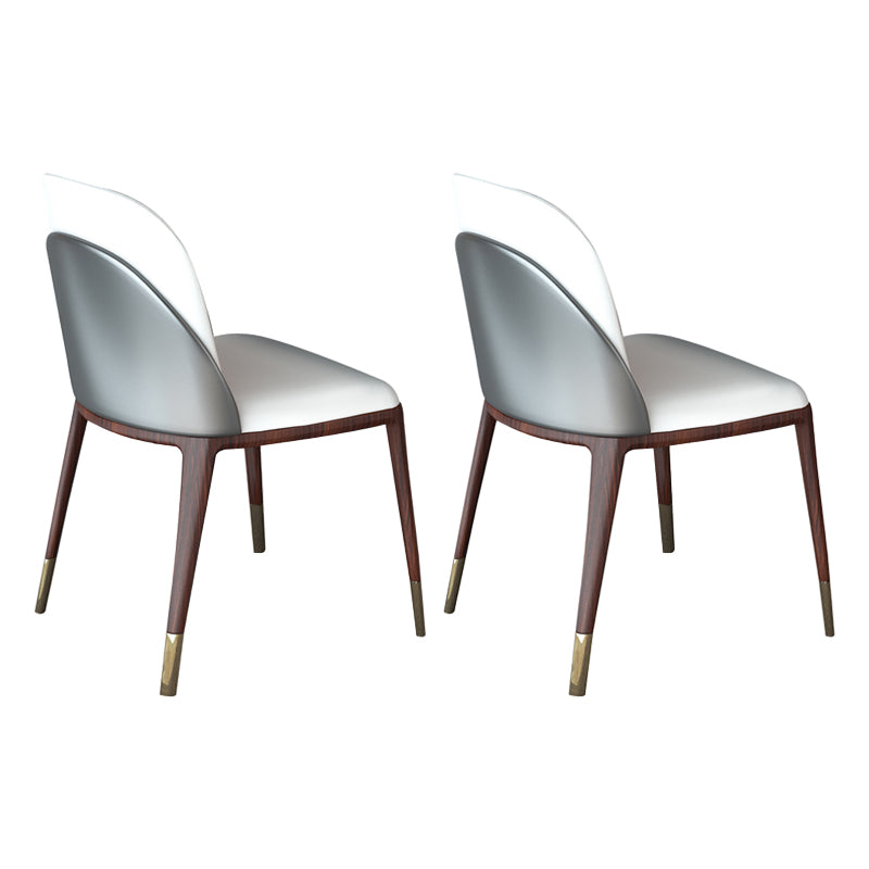 Armless Dining Chairs Modern Faux Leather Side Chairs for Home