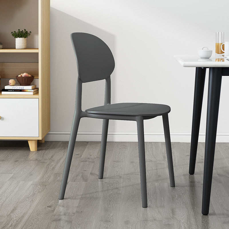 Plastic Scandinavian Armless Chair Kitchen Dining Room Open Back Chair