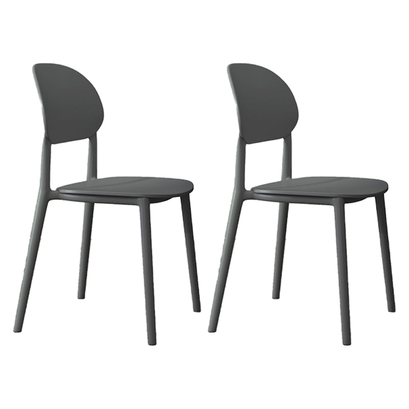 Plastic Scandinavian Armless Chair Kitchen Dining Room Open Back Chair