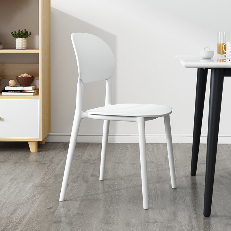 Plastic Scandinavian Armless Chair Kitchen Dining Room Open Back Chair