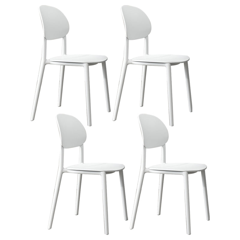 Plastic Scandinavian Armless Chair Kitchen Dining Room Open Back Chair