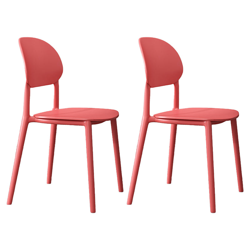 Plastic Scandinavian Armless Chair Kitchen Dining Room Open Back Chair