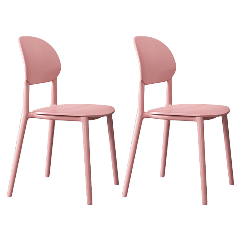 Plastic Scandinavian Armless Chair Kitchen Dining Room Open Back Chair