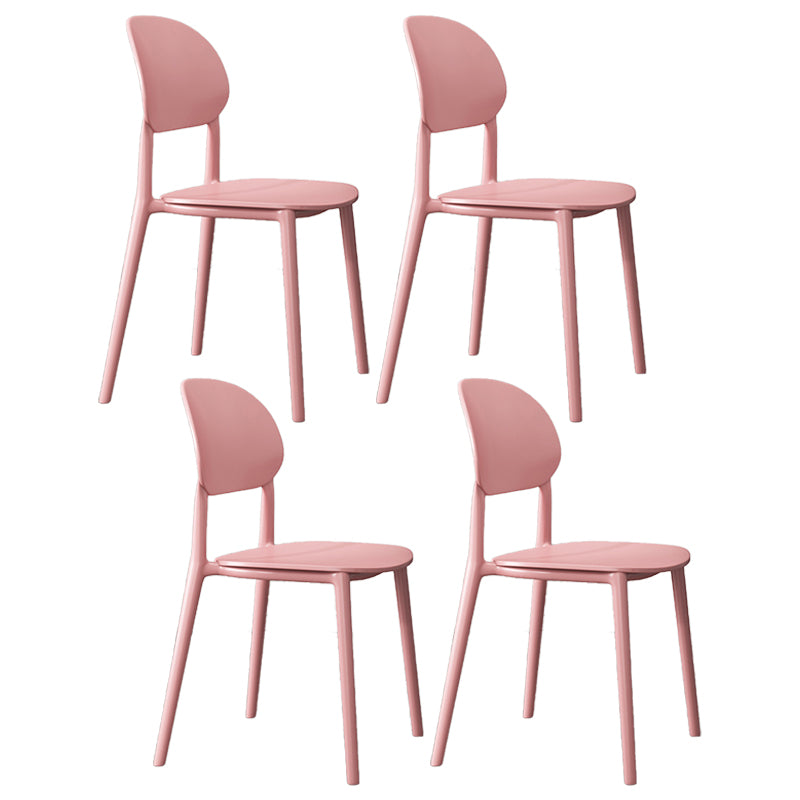 Plastic Scandinavian Armless Chair Kitchen Dining Room Open Back Chair