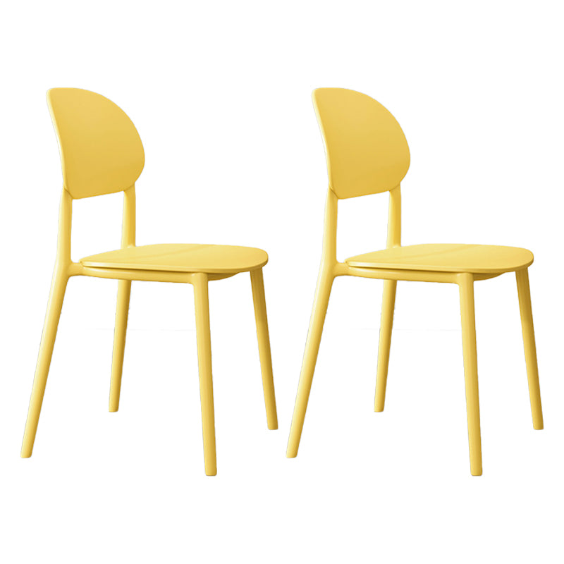 Plastic Scandinavian Armless Chair Kitchen Dining Room Open Back Chair