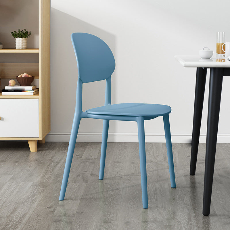 Plastic Scandinavian Armless Chair Kitchen Dining Room Open Back Chair