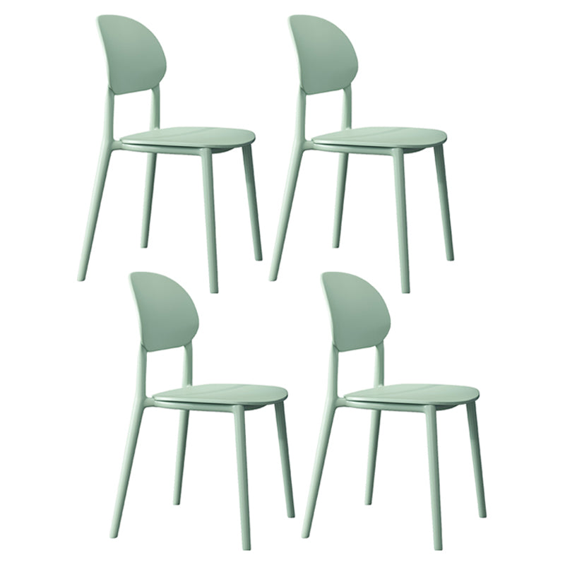 Plastic Scandinavian Armless Chair Kitchen Dining Room Open Back Chair