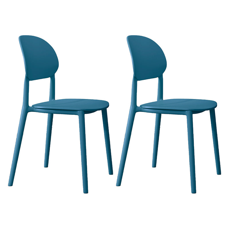 Plastic Scandinavian Armless Chair Kitchen Dining Room Open Back Chair