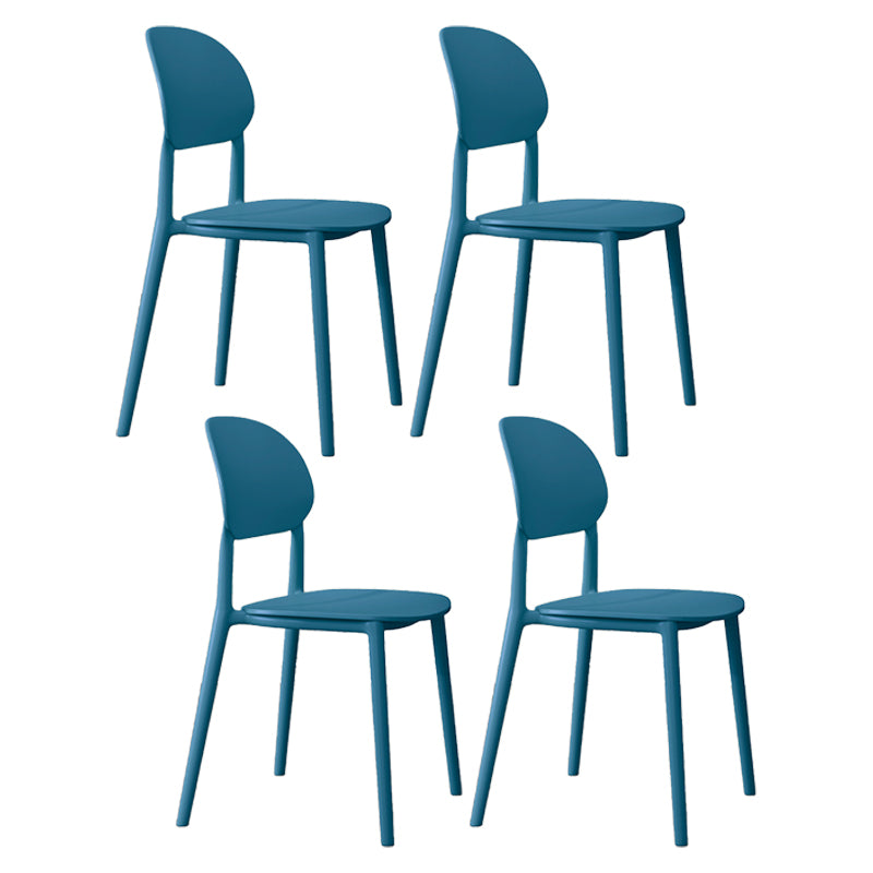 Plastic Scandinavian Armless Chair Kitchen Dining Room Open Back Chair