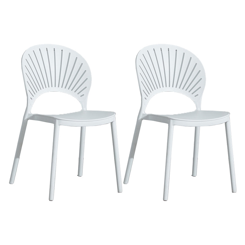 Scandinavian Plastic Armless Chair Kitchen Dining Room Open Back Chair