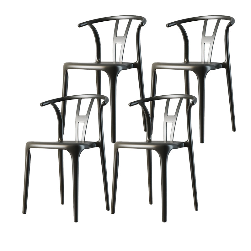 Scandinavian Plastic Armless Chair Dining Room Open Back Chair