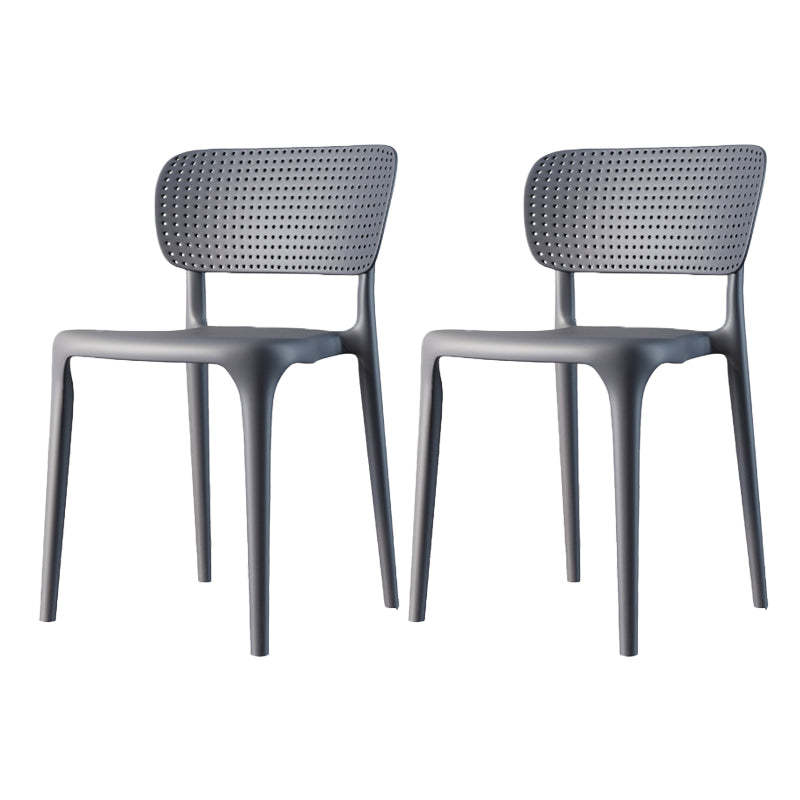 Scandinavian Plastic Armless Chair Dining Room Open Back Chair