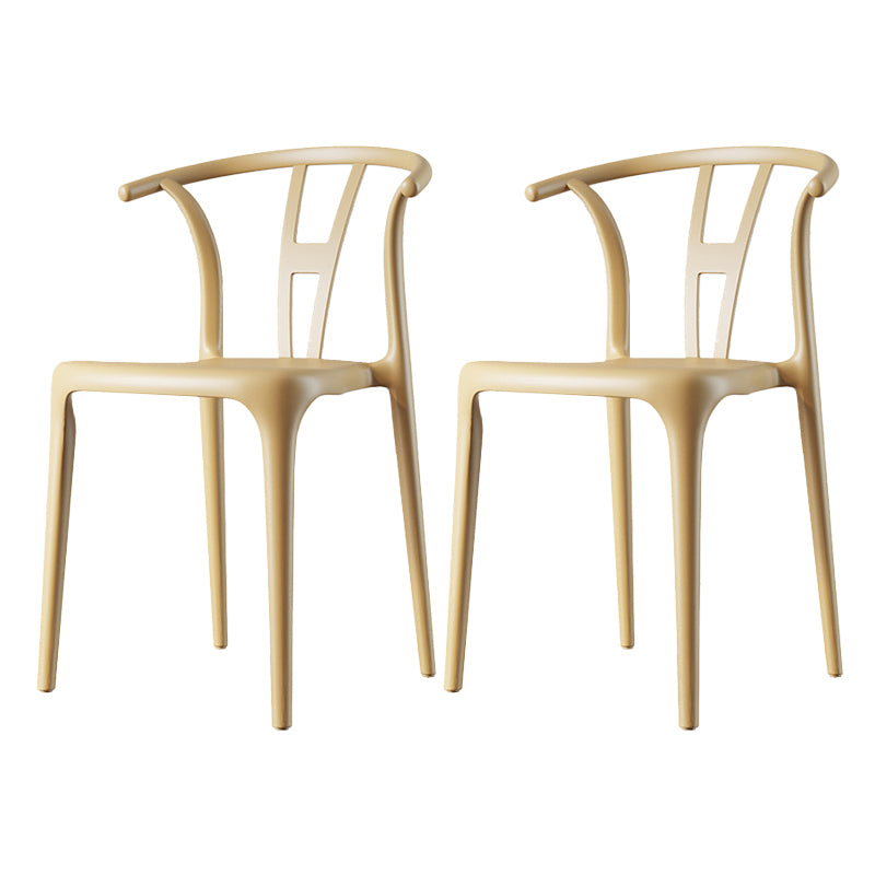 Scandinavian Plastic Armless Chair Dining Room Open Back Chair