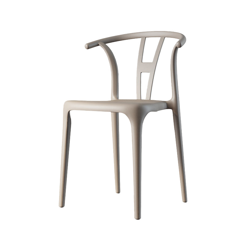 Scandinavian Plastic Armless Chair Dining Room Open Back Chair