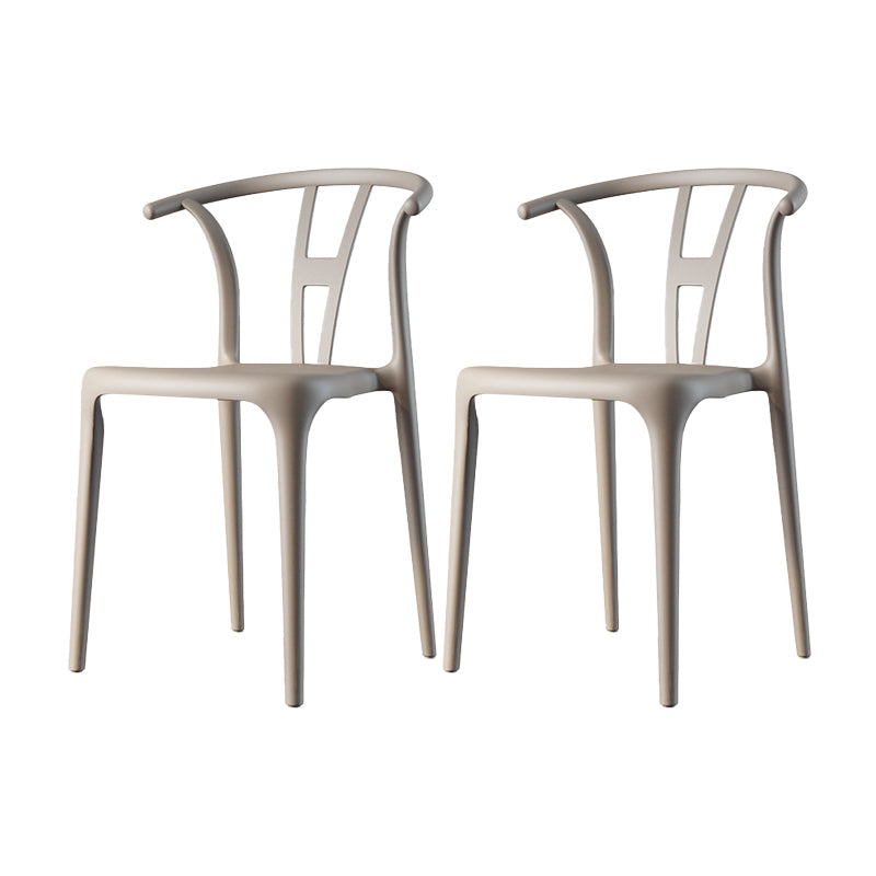 Scandinavian Plastic Armless Chair Dining Room Open Back Chair