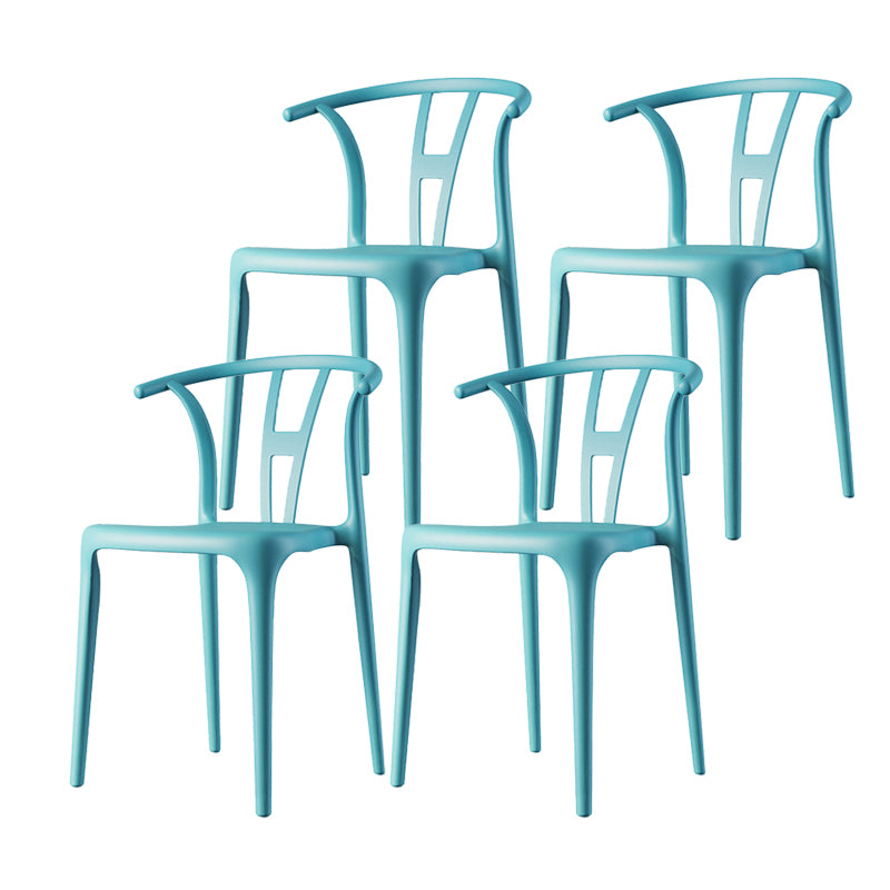 Scandinavian Plastic Armless Chair Dining Room Open Back Chair