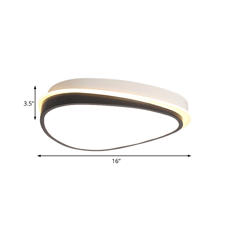 Waterdrop-Acryl-Einbaudeckenleuchte, minimalistische 16"/19,5"/23,5" breite weiße LED-Einbauleuchte mit warmem/weißem Licht