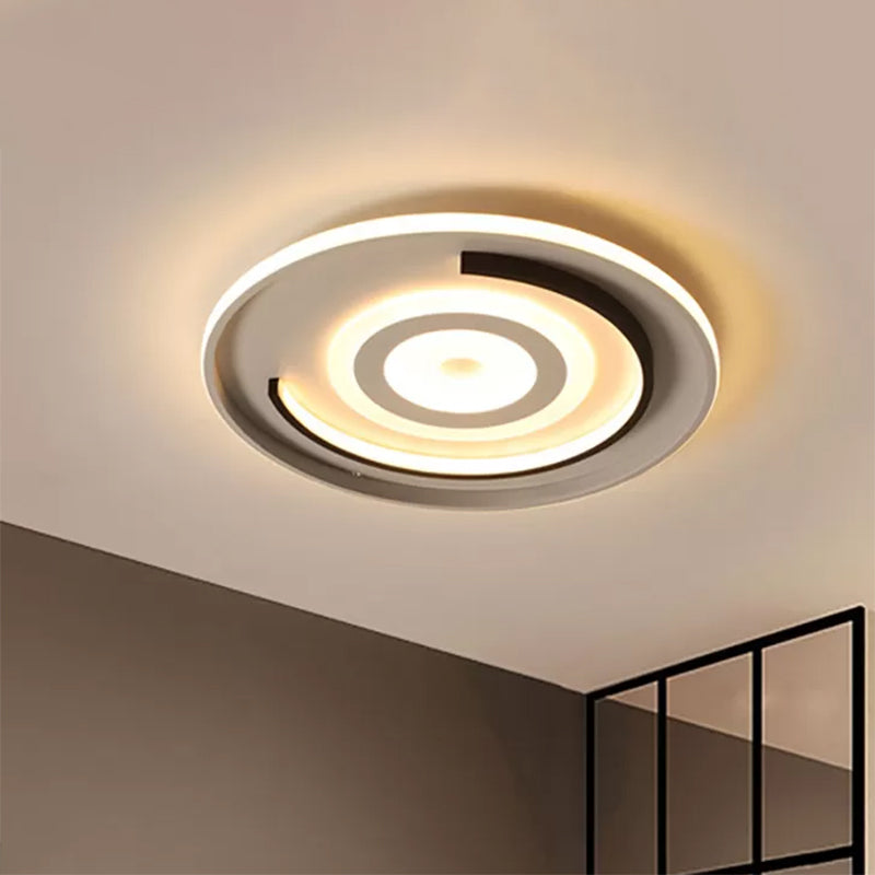 Plafonnier LED rond en acrylique de 18 "/21,5" de diamètre pour chambre à coucher, plafonnier contemporain à lumière chaude/blanche