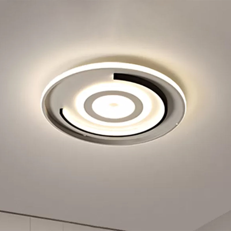 Round Bedroom Flush Mount Light Acrylic 18"/21.5" Dia Contemporary LED Ceiling Lamp in Warm/White Light