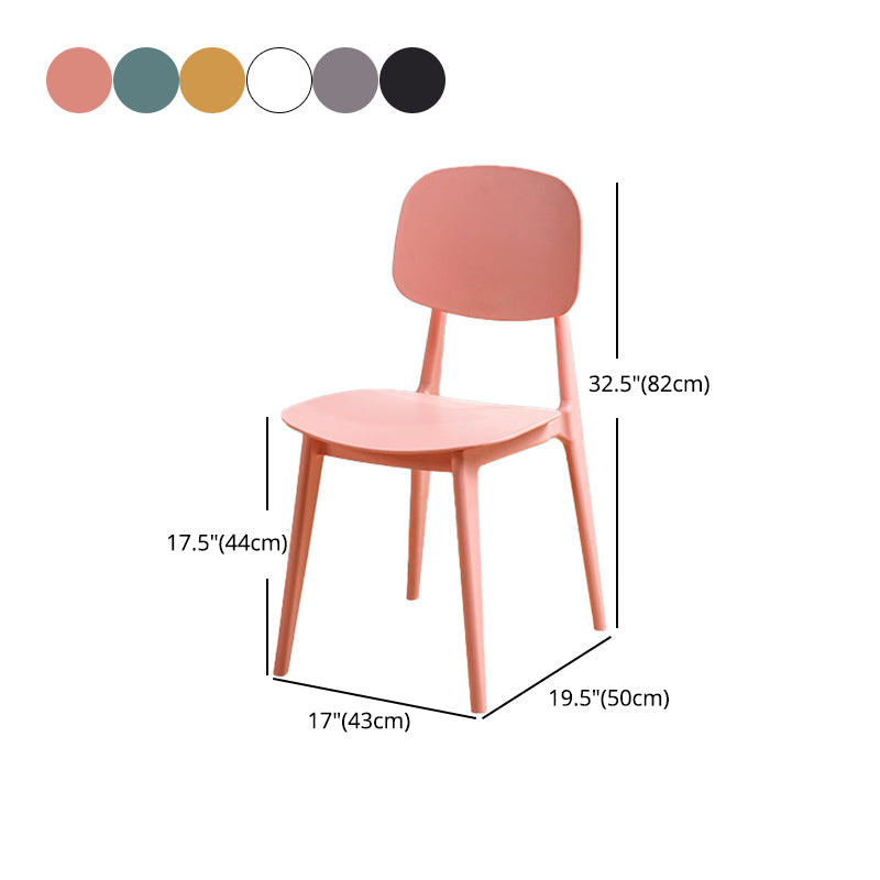 Modern Style Side Chair Plastic Open Back Dining Side Chair for Indoor