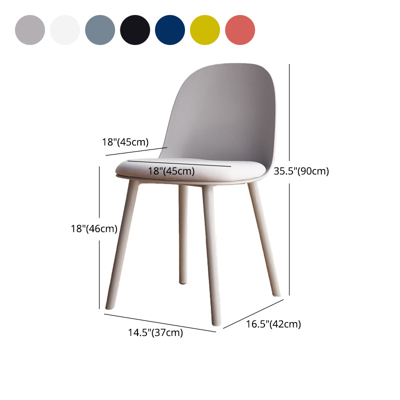 Modern Style Side Chair Plastic Upholstered Dining Side Chair for Indoor