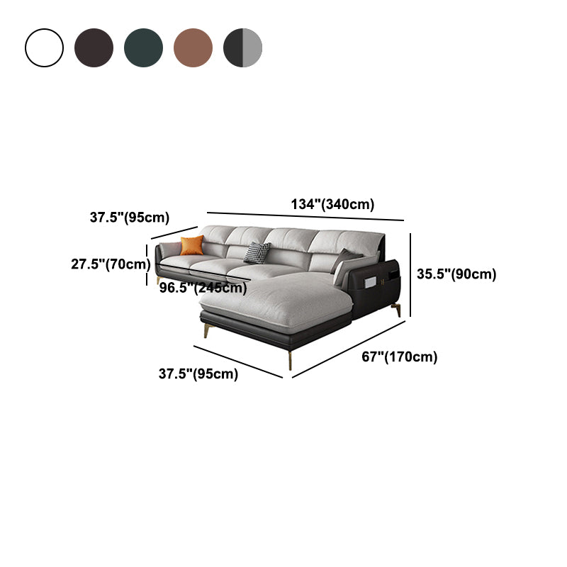 Scandinavian Pillow Top Arm Sectional with Storage for Four People