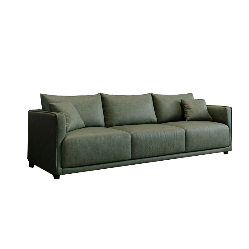 Faux Leather Sofa 29.52" D x 29.52" H Square Arm Sofa for Living Room