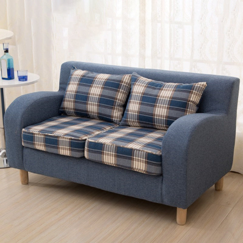 Linen Contemporary Sloped Arm Sofa Standard Sofa for Living Room, Apartment