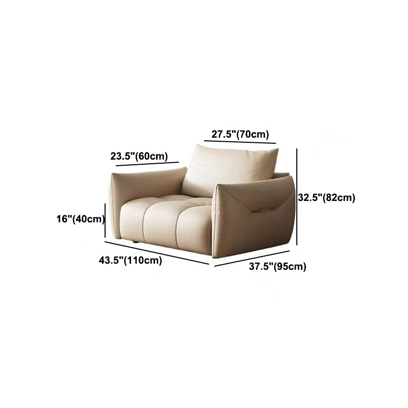 Faux Leather Sofa Sofa 37.40" D x 32.28" H Square Arm Sofa for Living Room