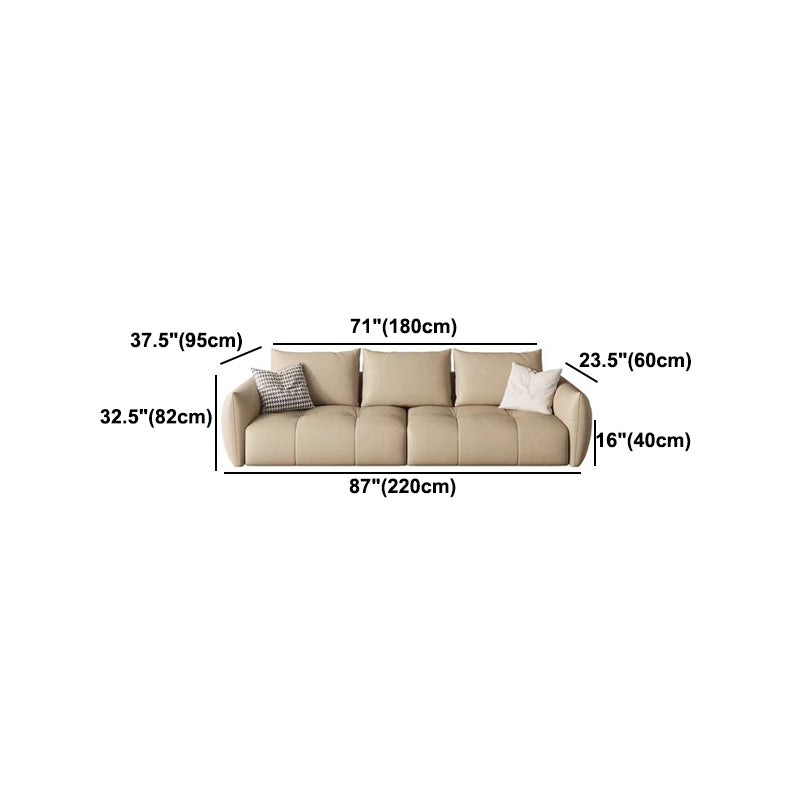 Faux Leather Sofa Sofa 37.40" D x 32.28" H Square Arm Sofa for Living Room