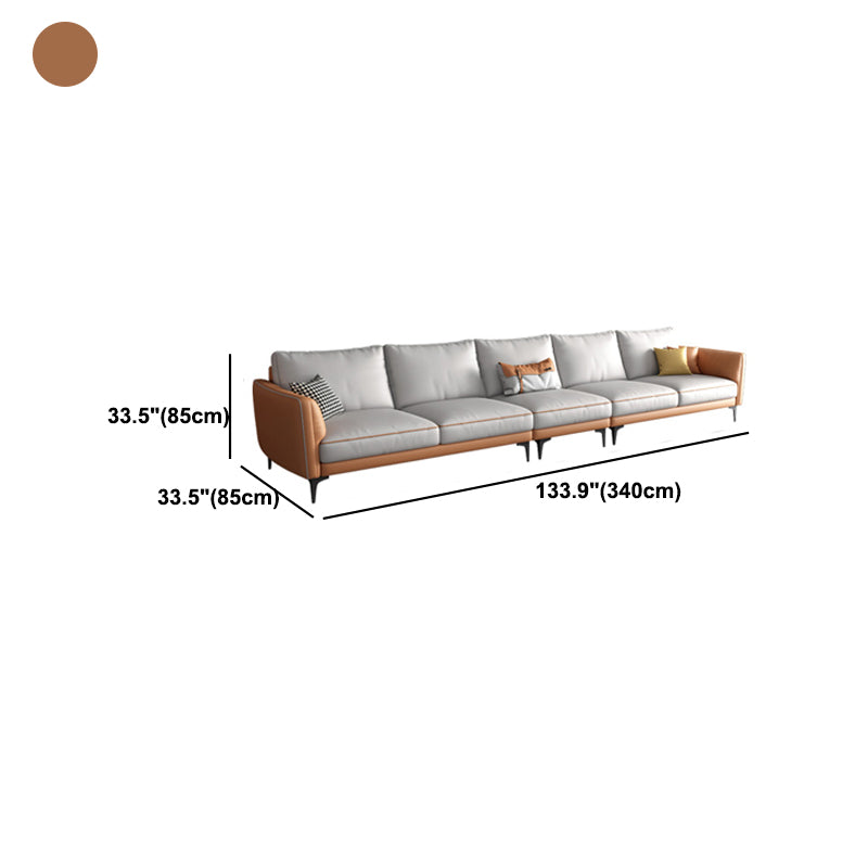 Stain Resistant Faux Leather Contemporary Standard Sofa Couch