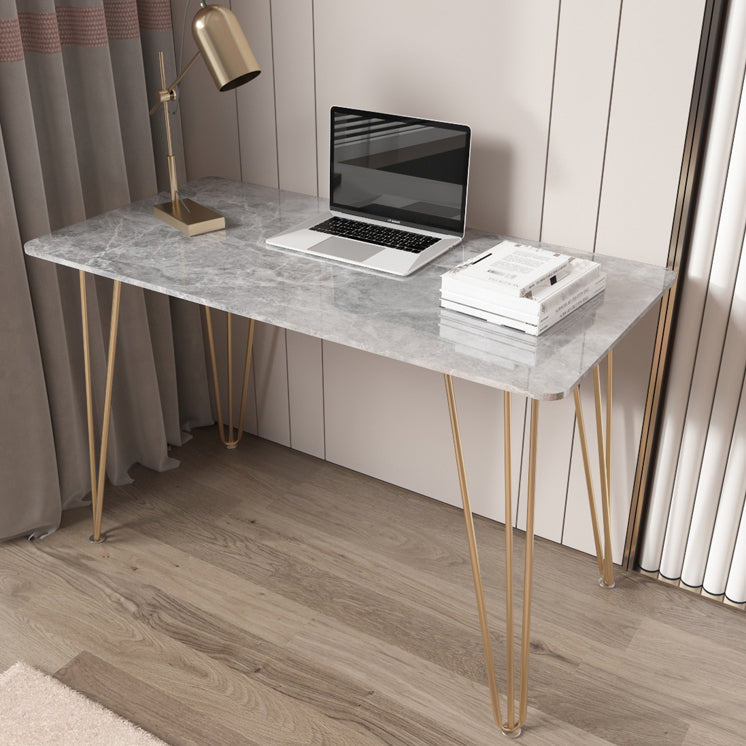 Rectangular Home Dormitory Writing Desk Glam Style Stone Office Desk