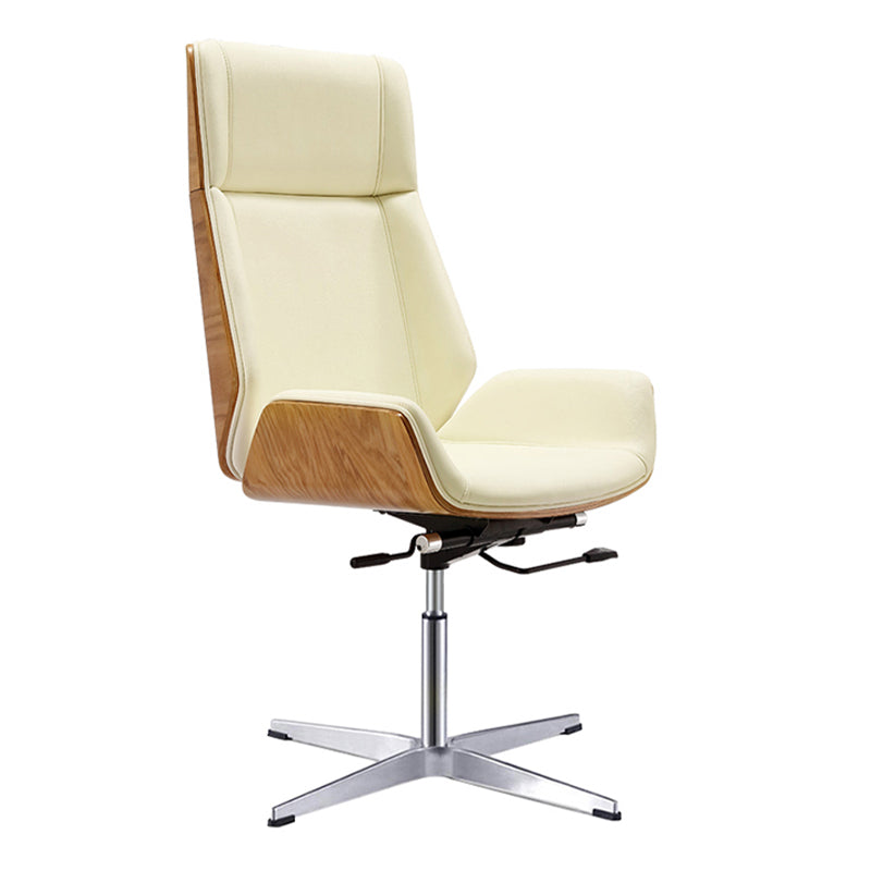 High Back Office Chair Leather Seat with Fixed Armrest Adjustable with Office Chair