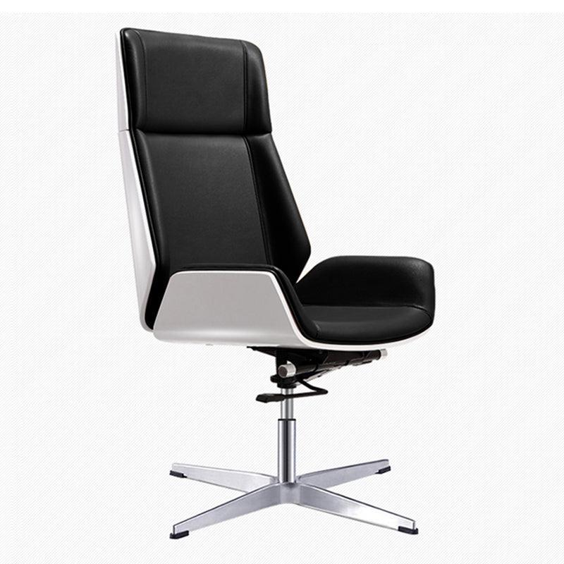 High Back Office Chair Leather Seat with Fixed Armrest Adjustable with Office Chair