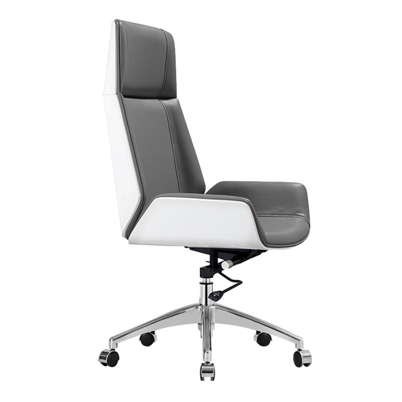 High Back Office Chair Leather Seat with Fixed Armrest Adjustable with Office Chair