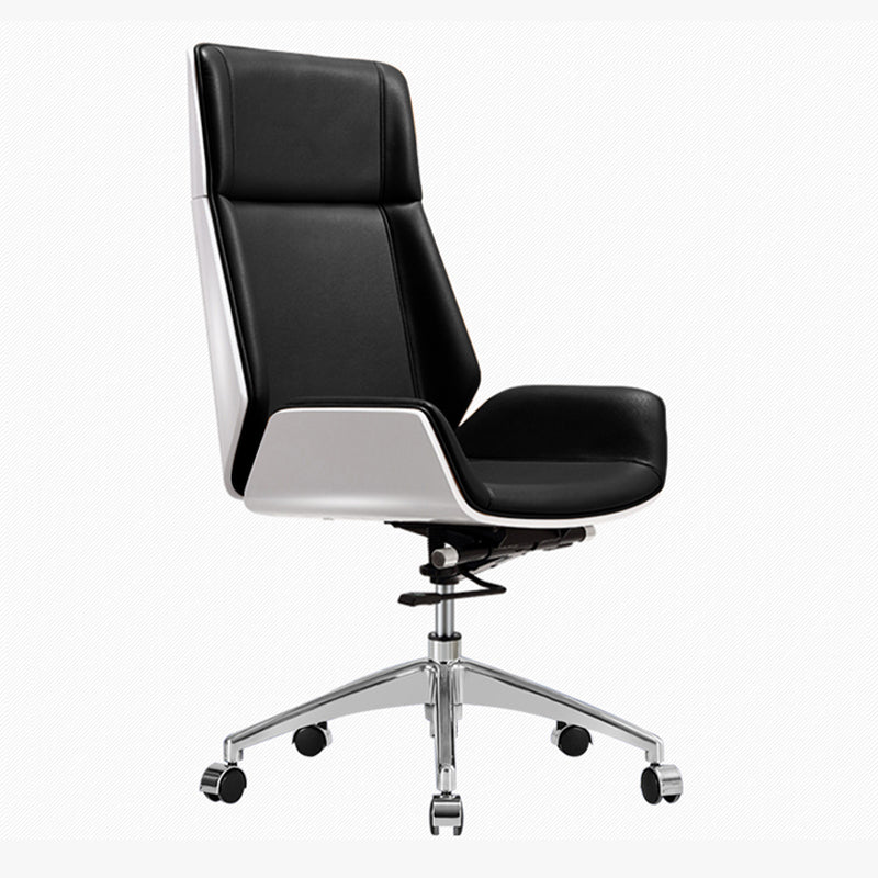 High Back Office Chair Leather Seat with Fixed Armrest Adjustable with Office Chair