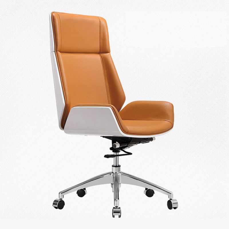 High Back Office Chair Leather Seat with Fixed Armrest Adjustable with Office Chair