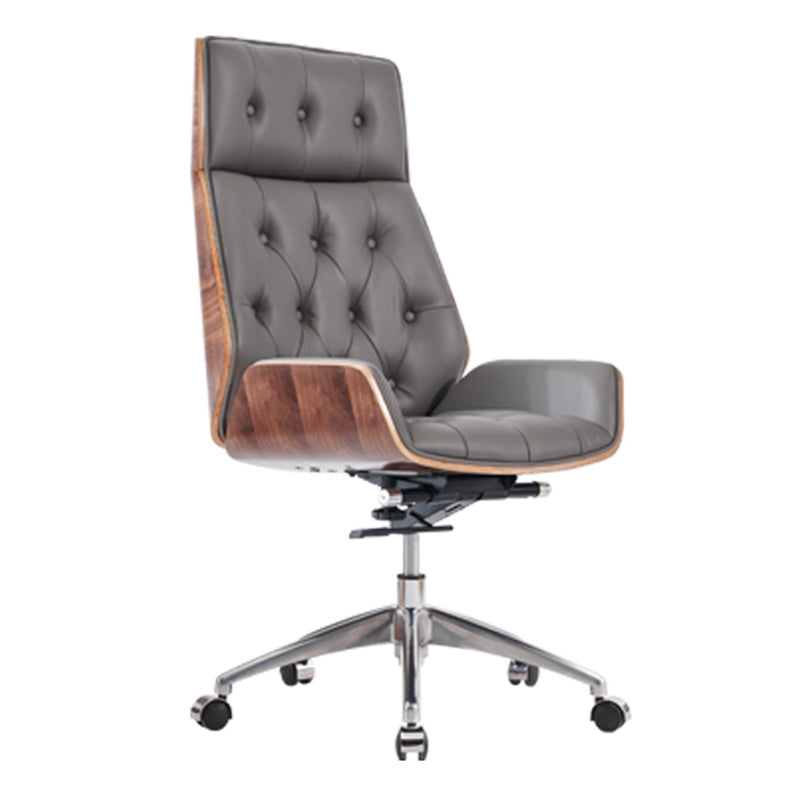 High Back Office Chair Leather Seat with Fixed Armrest Adjustable with Office Chair