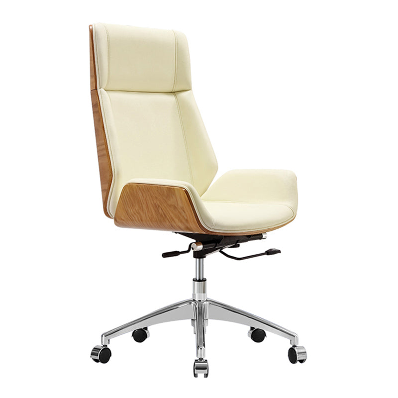 High Back Office Chair Leather Seat with Fixed Armrest Adjustable with Office Chair