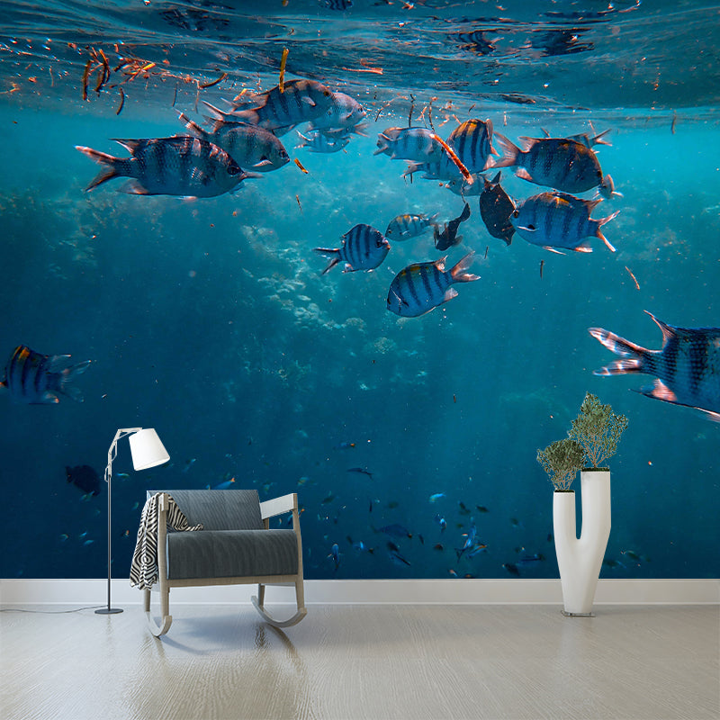 Undersea Photography Mildew Resistant Wallpaper Living Room Wall Mural