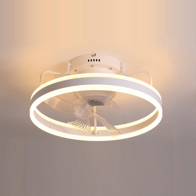 Kids Style Unique Shape Ceiling Fan Lights Metal LED Flush Lights for Bedroom