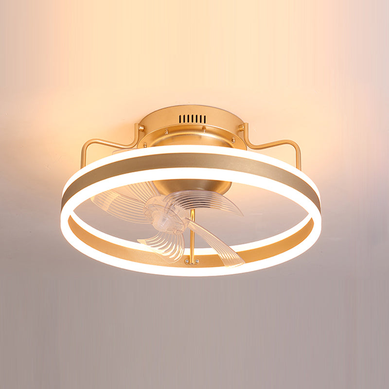 Kids Style Unique Shape Ceiling Fan Lights Metal LED Flush Lights for Bedroom