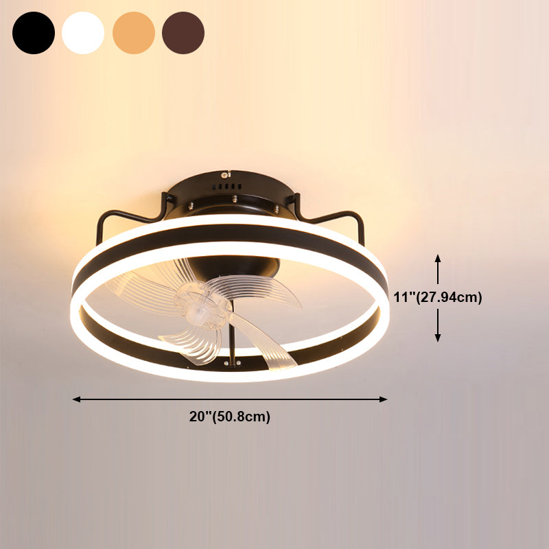 Kids Style Unique Shape Ceiling Fan Lights Metal LED Flush Lights for Bedroom