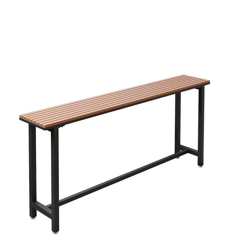 Wood Bar Dining Table Modern Rectangle Bar Table with Trestle Pedestal for Balcony